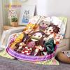 Japanse anime Demon Slayer bedrukte deken woonkamer sprei bank reis kantoor plaid quilt 5 maten