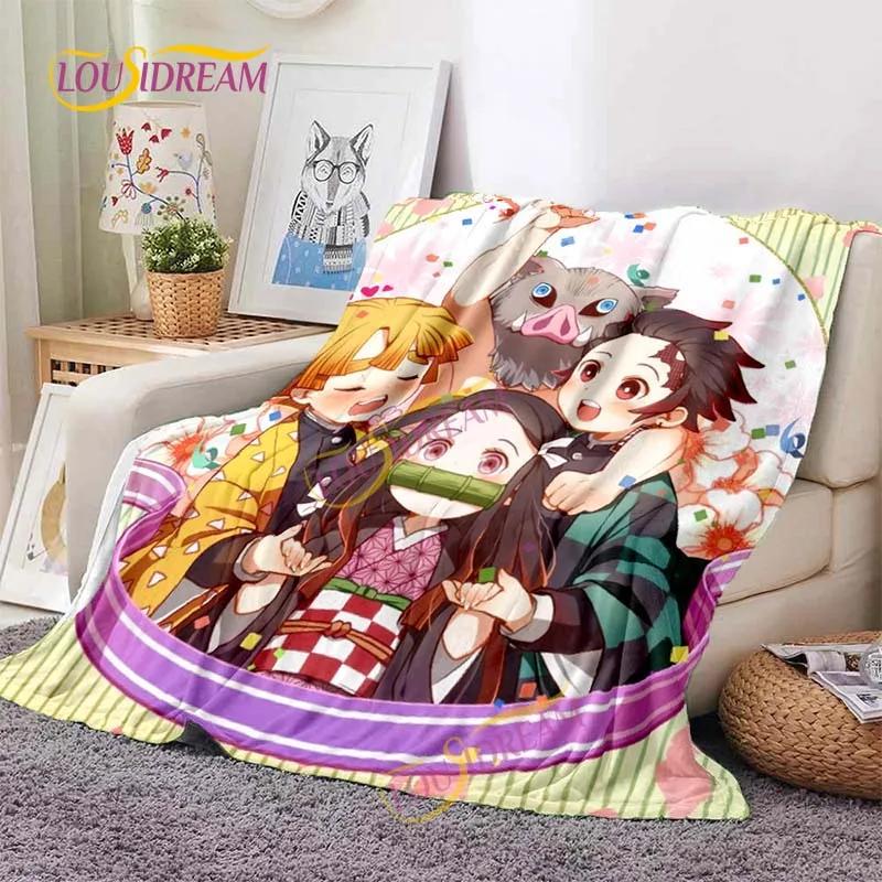 Japanse anime Demon Slayer bedrukte deken woonkamer sprei bank reis kantoor plaid quilt 5 maten
