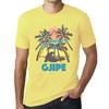 Heren Vintage T-shirt Grafisch T-shirt Zomer Driehoek Gjipe Lichtgeel