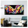 Canvas Paintings Wall Art Posters and Prints Couple Elephants Pictures for Living Room Decor Abstract Animals Colorful Elephant