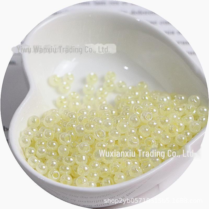 Hochwertige 4 mm cremefarbene Imitation Eisreiskörner für DIY-Halsketten & Armbänder