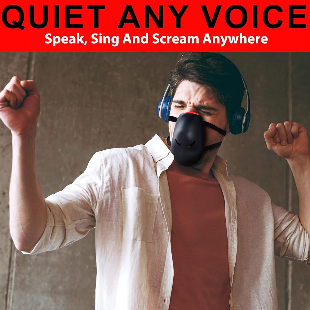 Tilcare Voice Damper - Noise Reduction Mask for Singers, Stress Relief - Scream Mask for Vocal Warm-Up, Sensory, Detachable Adjustable Strap