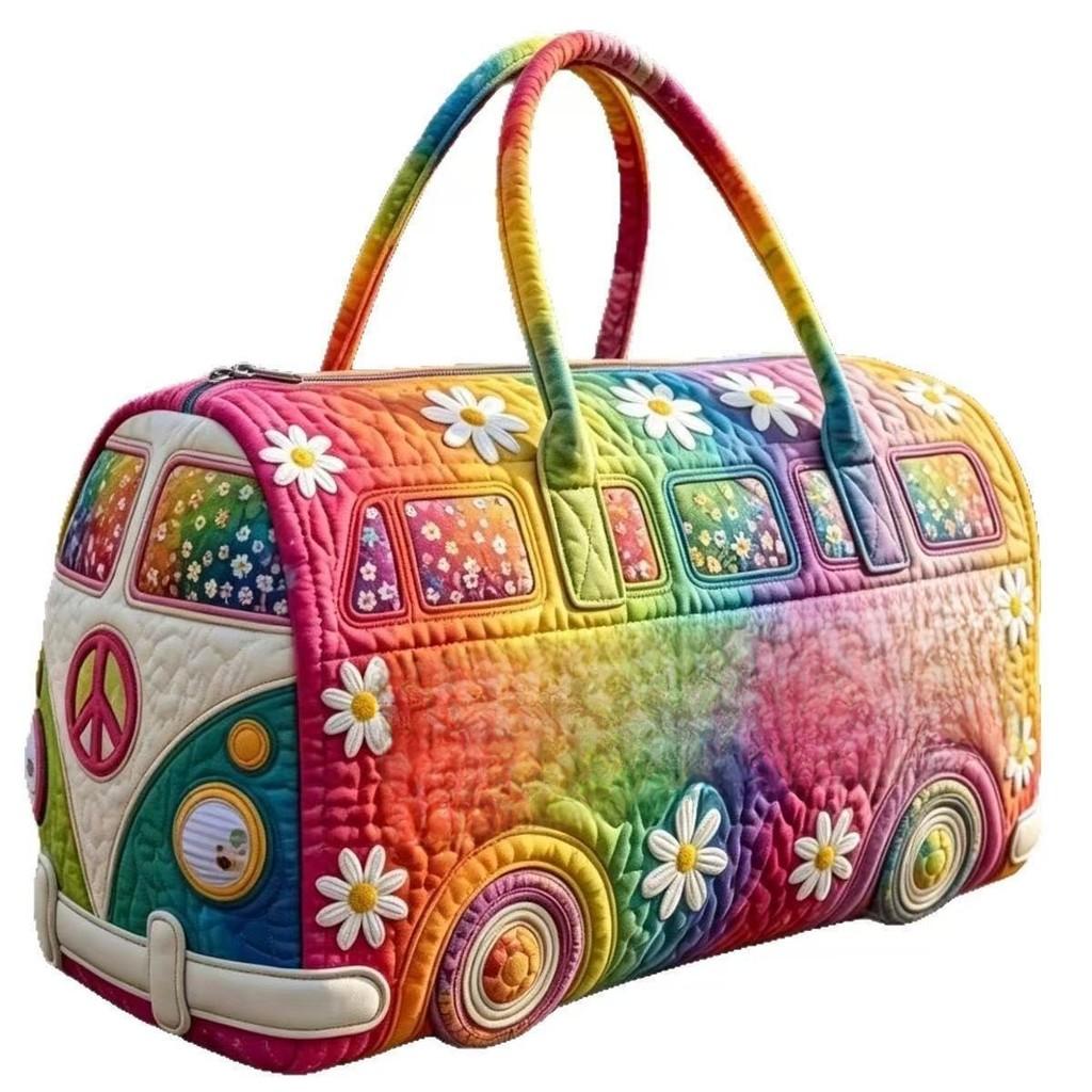 Sac de voyage imprimé éponge 3D pour bus longue distance en matériau polyester pour voyage décontracté