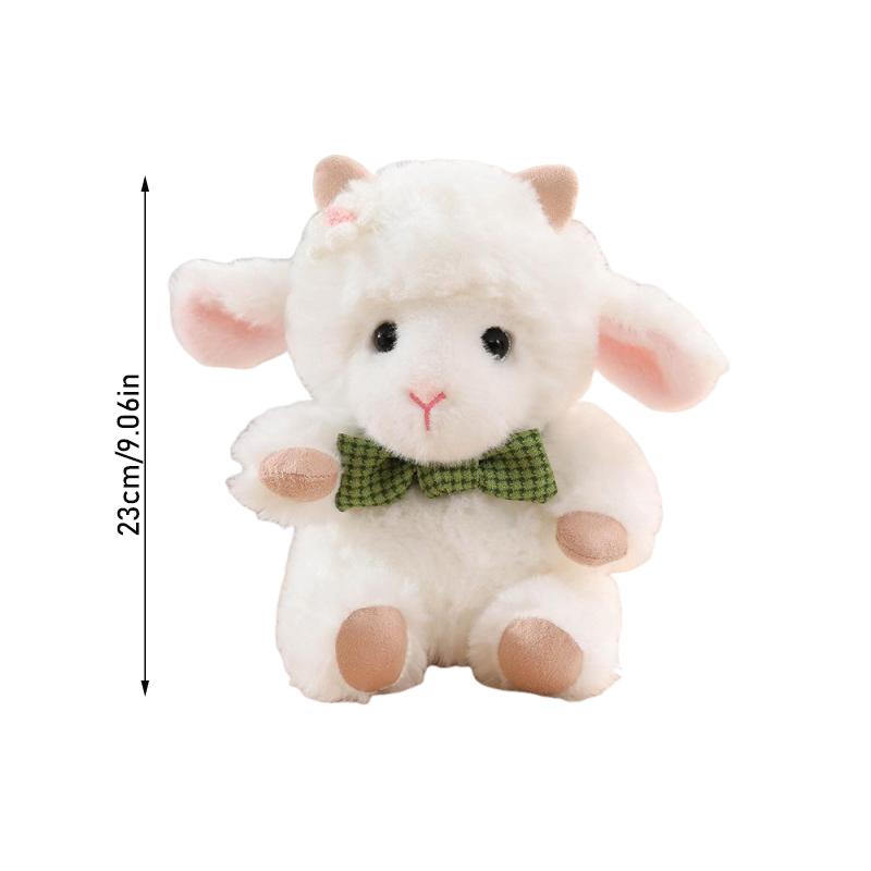 23cm Niedliches Lamm Plüschtier Weich Flauschig Cartoon Krawatte Kleine Puppe Sanfter Schöner Kinderbegleiter Schönes Geschenk