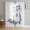 Waschbär Cartoon Gardinen für Schlafzimmer Wohnzimmer Tüll Vorhänge für Küche Fenster Voile Vorhänge
