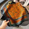 70*70Cm Silk Satin Square Scarf Women Handkerchief Printed Female Square Head Bandana Small Neck Muffler Hijab Lady Girl
