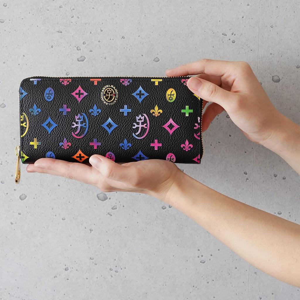 Round zipper long wallet with coin purse Germain 063615 Black [Castelbajac]