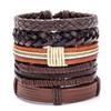 BBTO 6 Stk Halloween Læderarmbånd til Mænd Kvinder Sort Armbånd Justerbart Armbånd til Fest