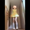 Dopamine Thai Small Skirt Yellow Suspender Dress Women's Summer Beauty Seaside Vacation Fluffy Bud Short Skirt