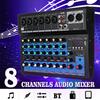 Tragbarer 8-Kanal-Audiomixer mit Bluetooth-USB-DJ-Soundmischkonsole MP3-Buchse Karaoke 48V-Verstärker für Karaoke KTV