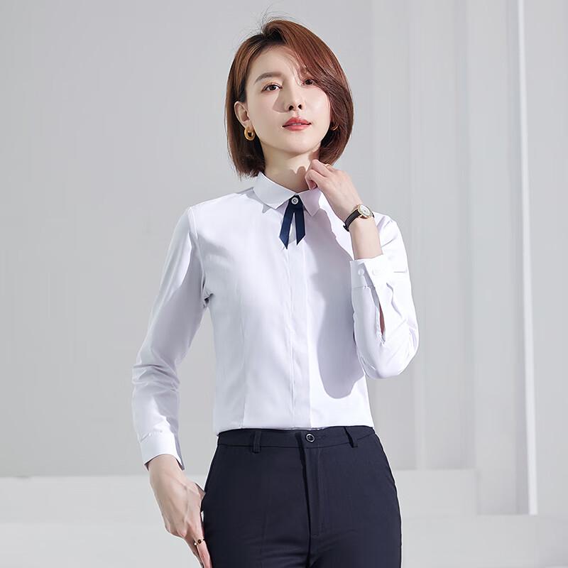 Teluoman Women's Non-Iron Stretch Long Sleeve Business Shirt