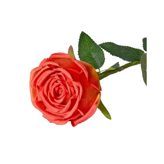Artificial Rose Flower Big Bloom Fake Silk Rose Flower Realistic Faux Long Stem Rose Bouquet with Leaves for Home Kitchen Party Wedding