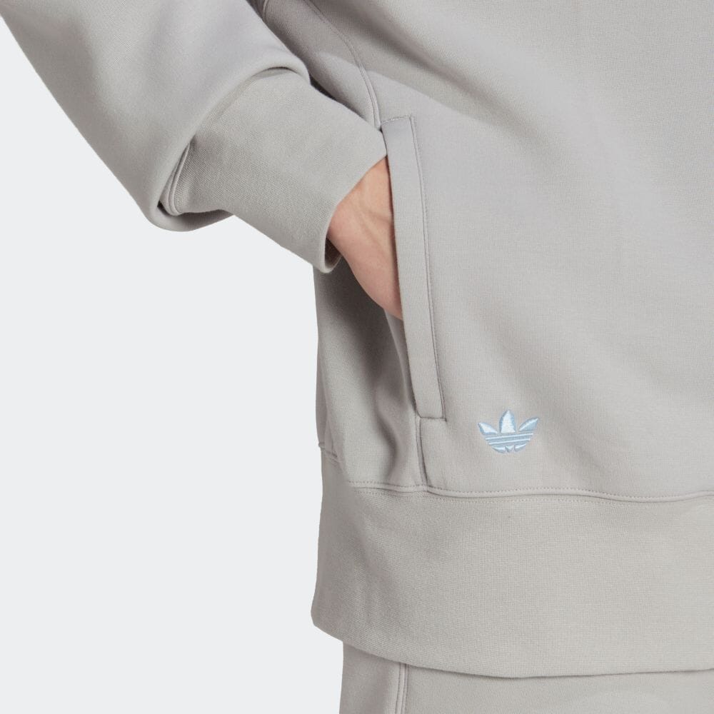 adidas Originals Trefoil Embroidered Three-Stripe Stand Collar Jacket Men Jackets Gray HS1520