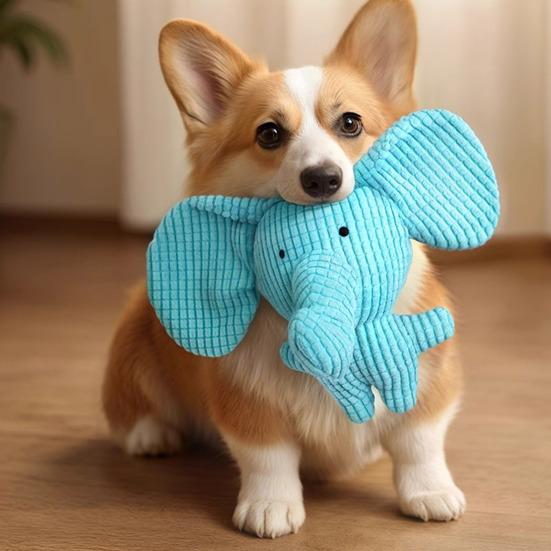 Dog Interactive Plush Toy Indestructible Stuffed Elephant Squeaky Wild Goose Puppy Teething Toy Calming Toy for Aggressive Chewers Stress Anxiety