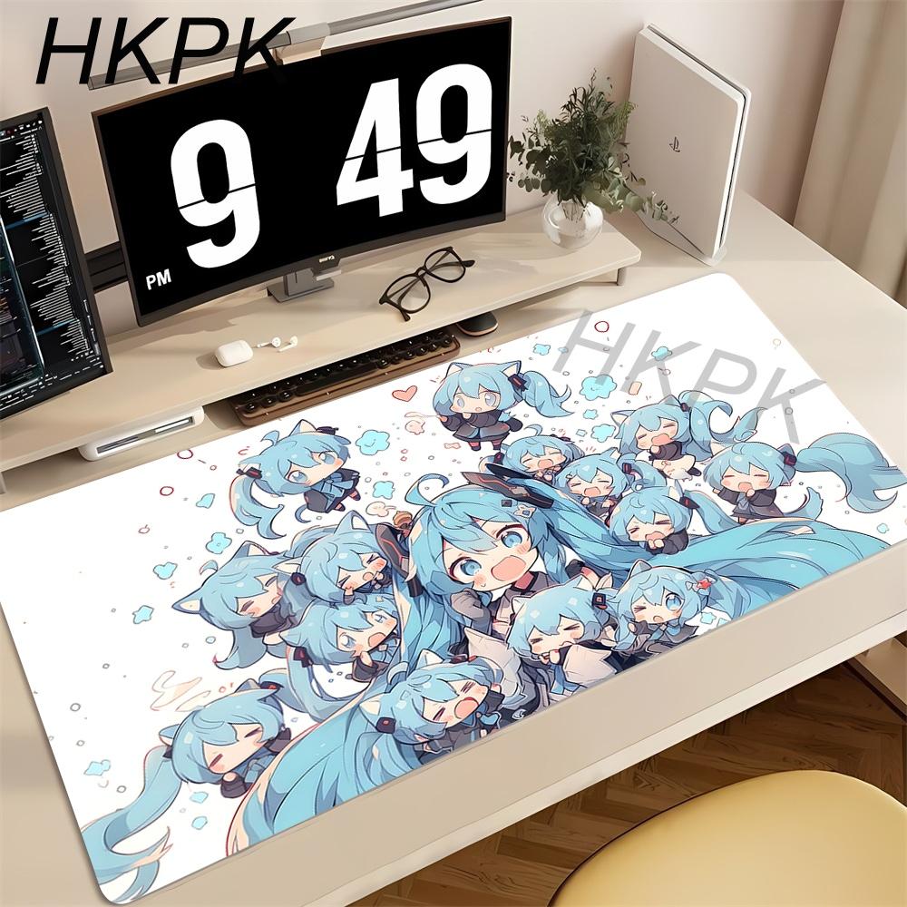 Anime Kawaii Girl Miku Mouse Pad Laptops Office Nonslip Long Table Mat HHatsunes Miku Large Gamer Lock Edge Mousepad PC Mats