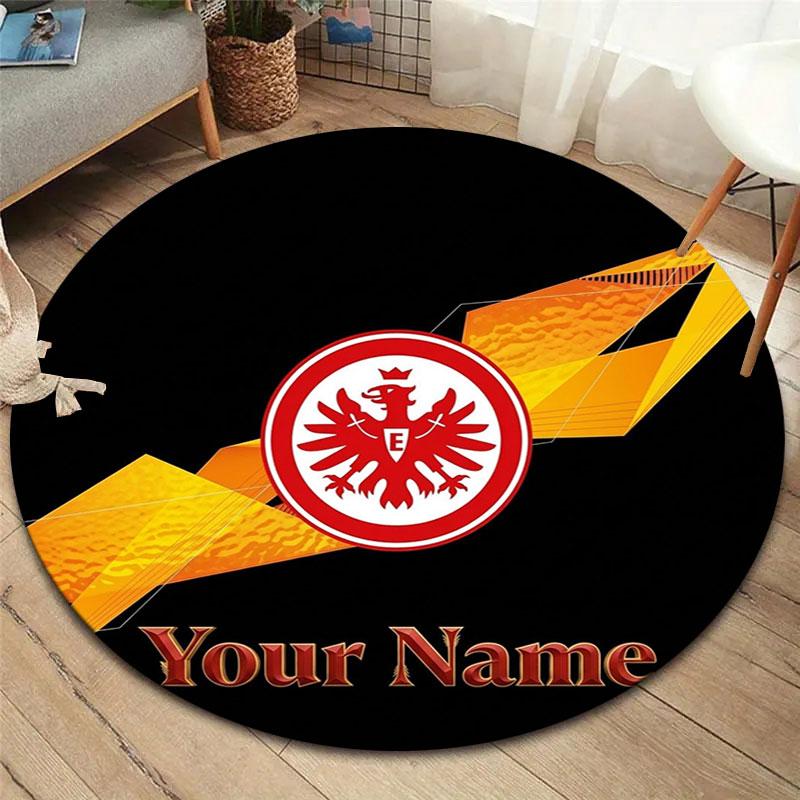 Eintracht Frankfurt Custom Name Round Area Rug,Carpet Rug for Living Room Bedroom Sofa Playroom Decor,Non-slip Floor Mat