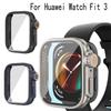 Full Protective Case For Huawei Watch Fit 3 Screen Protector Case for Huawei Fit3 Cover PC Shell+tempered Glass Change To Ultra