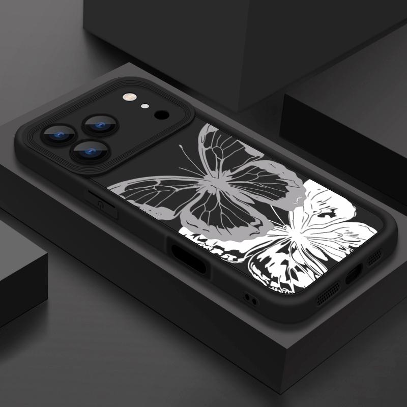 Line Butterfly Pattern Phone Case For iPhone Air 16e 17 16 15 Pro Max 14 13 12 Pro Max 12 11 Shockproof Soft TPU Silicone Cover