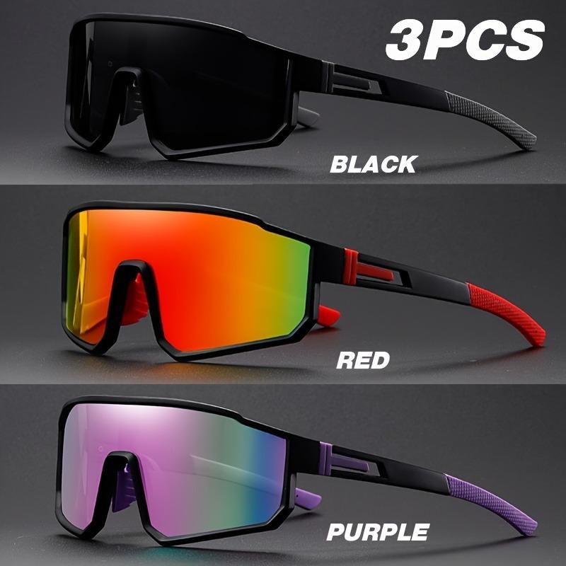 1/3-piece Set Large Frame Windproof Hiking Goggles Sunglasses for Outdoor Sports