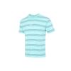 Sportbekleidung Besticktes Logo Gestreift Locker Gestricktes Sport Kurzarm T-Shirt Herren Oberteile Blau Grün DB6532-307