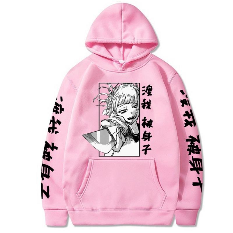 My Hero Academia Anime Kapşonlu Himiko Toga Baskılı Erkek Kadın Kapşonlular Büyük Boy Rahat Sokak Giyim Harajuku Unisex Sweatshirt Üstler