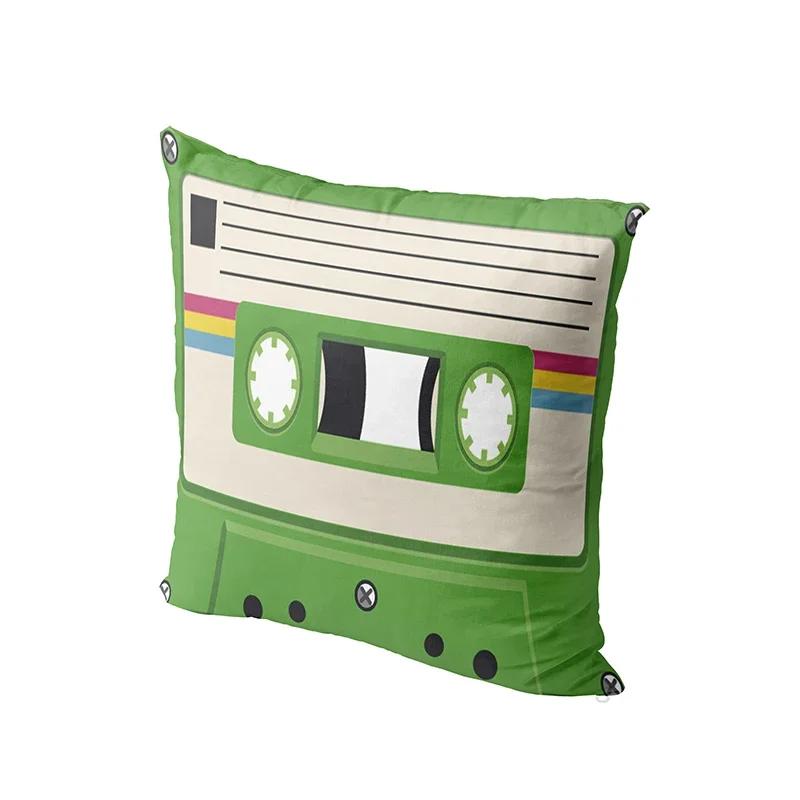 Vintage Kassettenmusikband Kissenbezug Lustiges Design Sofa Kissenbezug Druck Überwurf Kissenbezug Hochzeitsfeier Dekor