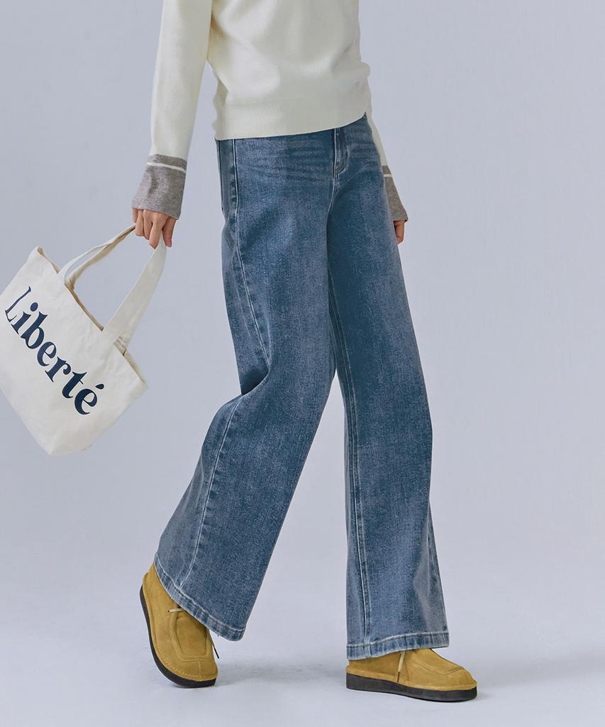 CHASECULT Women'S Brushed Wide Denim Pants-Cfrg2371C0N