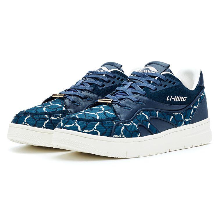 Li-Ning 1990 Comfortable Versatile Shock Absorbing Wear Resistant Lightweight Low Top Sneakers Men Sneakers Deep-Blue ALFR103-2