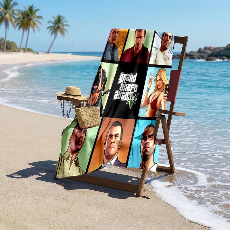 Gta Fashion Beach Towel: Ideal for Summer Adventures Soft, Absorbent and Quick Drying Suitable for Swimming and Bathing