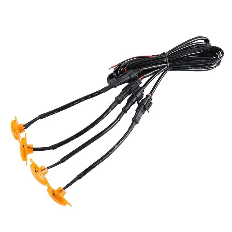 Universal Front Grille LED Driving Light DRL with Harness Amber White for Ford Toyota Truck SUV Pickup Off Road Decoration Light