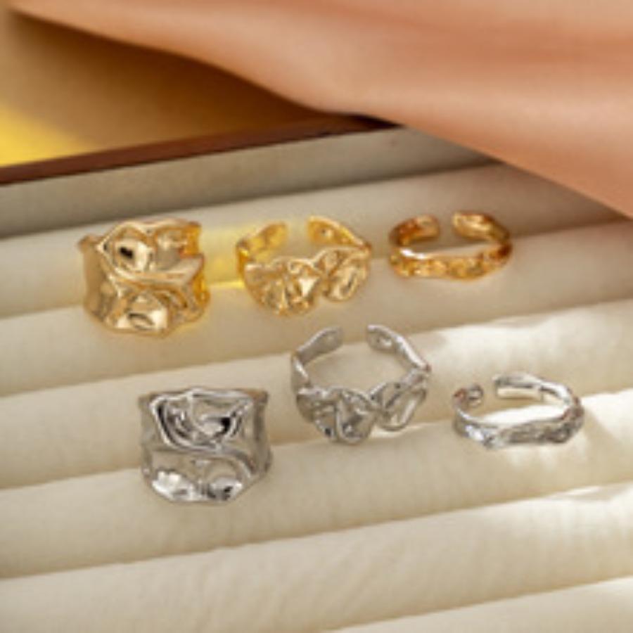 Modische Silberfarbene Unregelmäßige Geometrische Offene Ringe Für Damen Herren Punk Metall Verstellbarer Knöchelring Schmuck