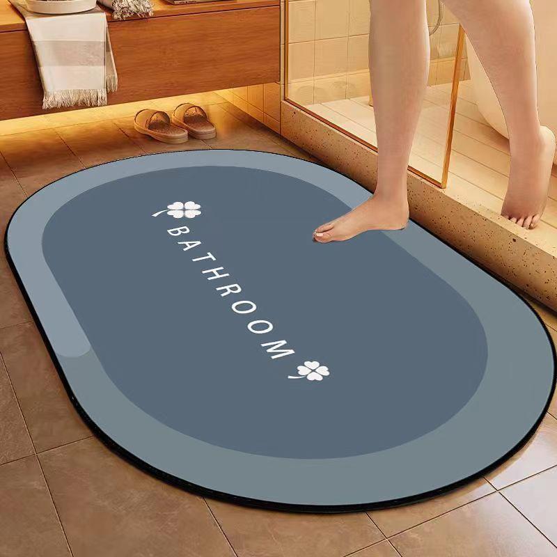Simple Soft Diatom Mud Mat Bathroom Slip-resistant Moisture-wicking Quick Drying Mat Toilet Toilet Door Mat Durable