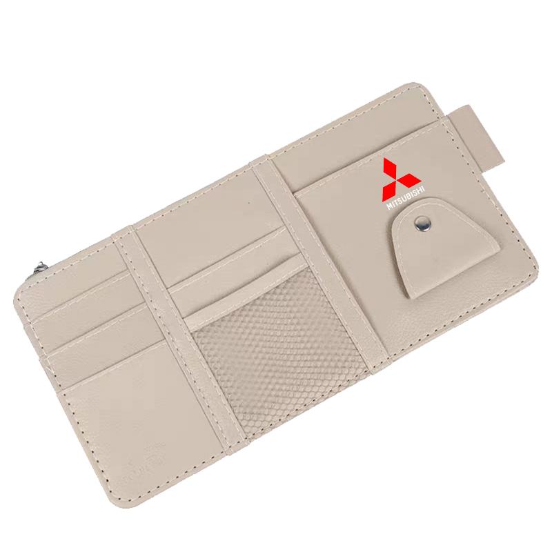 Car Sun Visor Point Type Multi-function Storage Bag For Mitsubishi ASX Lancer L200 Pajero Sport Attrage Mirage Eclipse