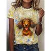 Women's T-Shirts 3d Animal Print Daily Tshirt Funny Casual Ladies Short Sleeve O Neck Female Clothing Top