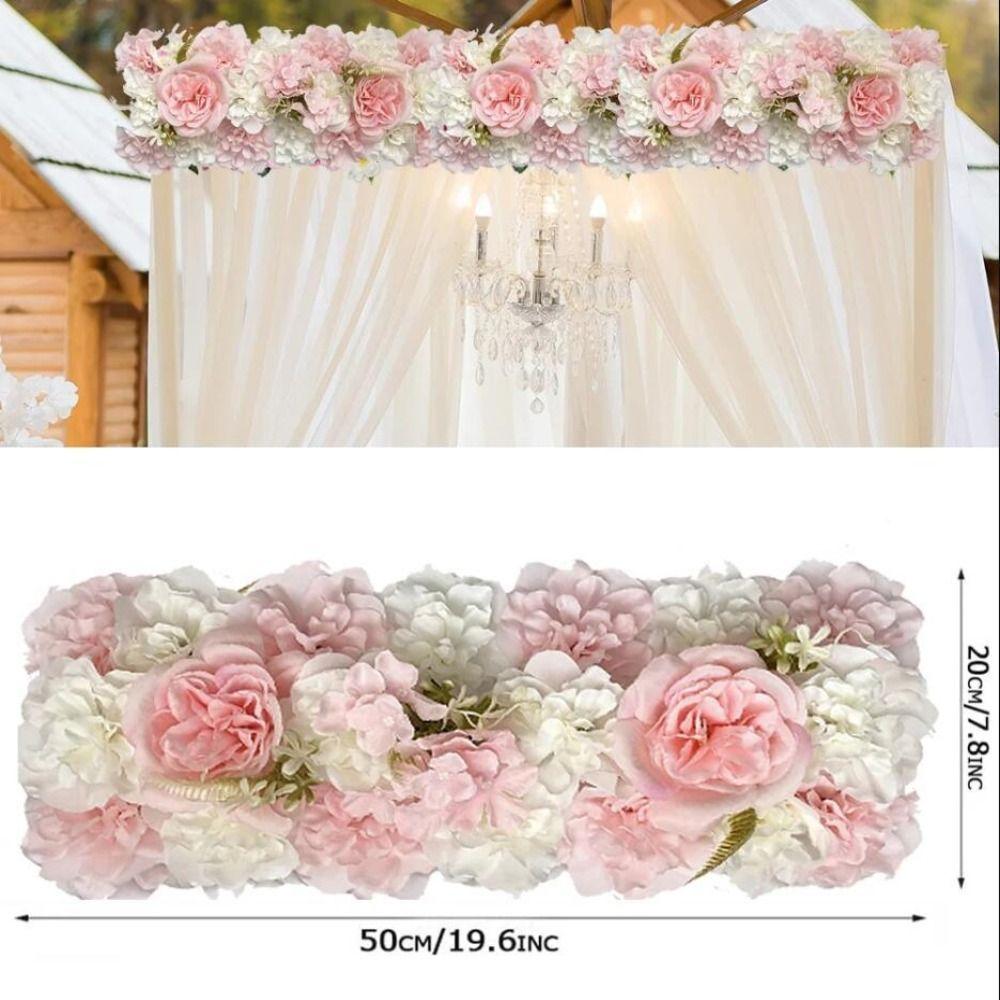 Artificial Rose Flower Panel Shower Decoration Arc Wedding Wall Background Decor Table Arrangement Flower Row Party Supplies