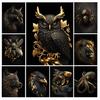 Diy Mosaik Kreuzstich Neue 2023 Diamant Malerei Gold Schwarz Tier Katze Eule Wolf Voller Strass Stickerei Kits Wohnkultur AA4461
