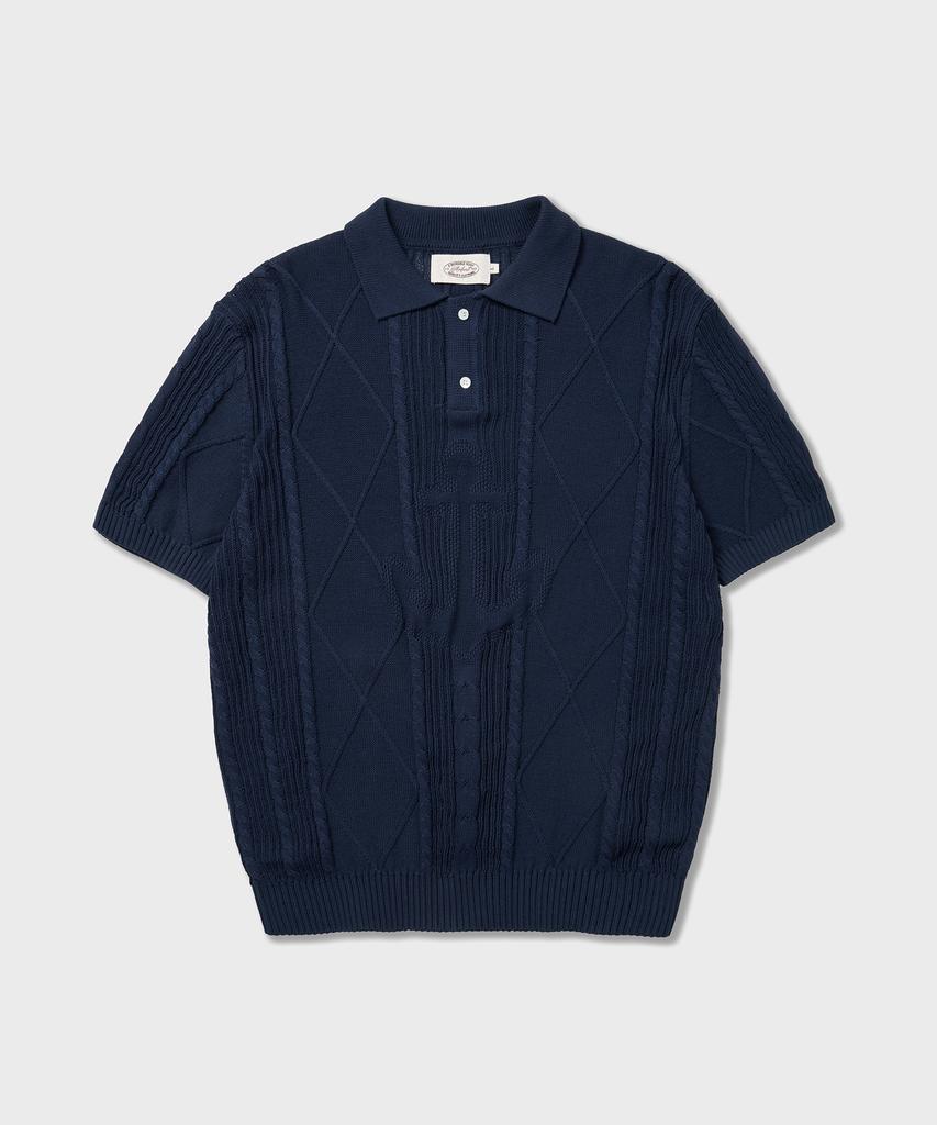 AMFEAST Seaman Knit Polo Navy