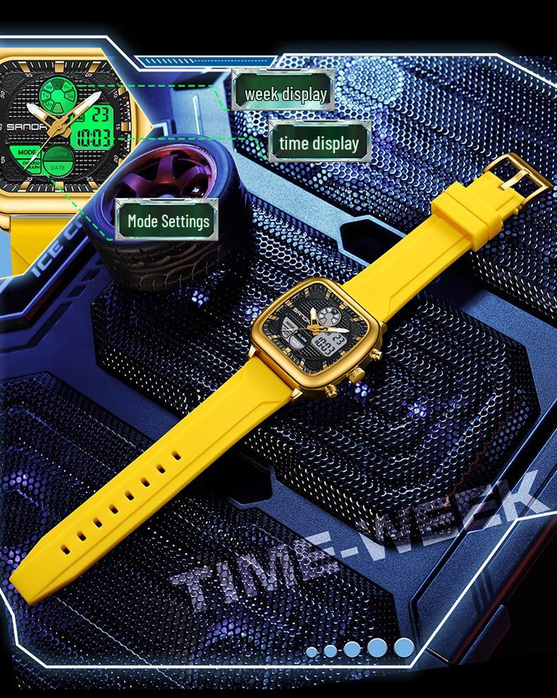 SANDA Multifunctional Square Quartz Electronic Watch for Students - Timer & Casual Wear, Trending Hot Seller.