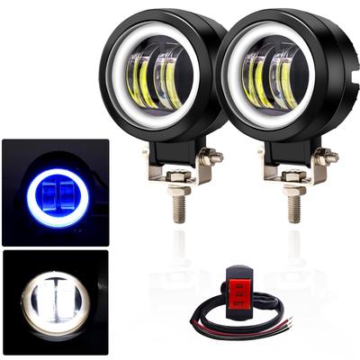 Phare 20W Phare LED Moto Phare de Jour Moto Lumière LED Ronde Ange LED Rond