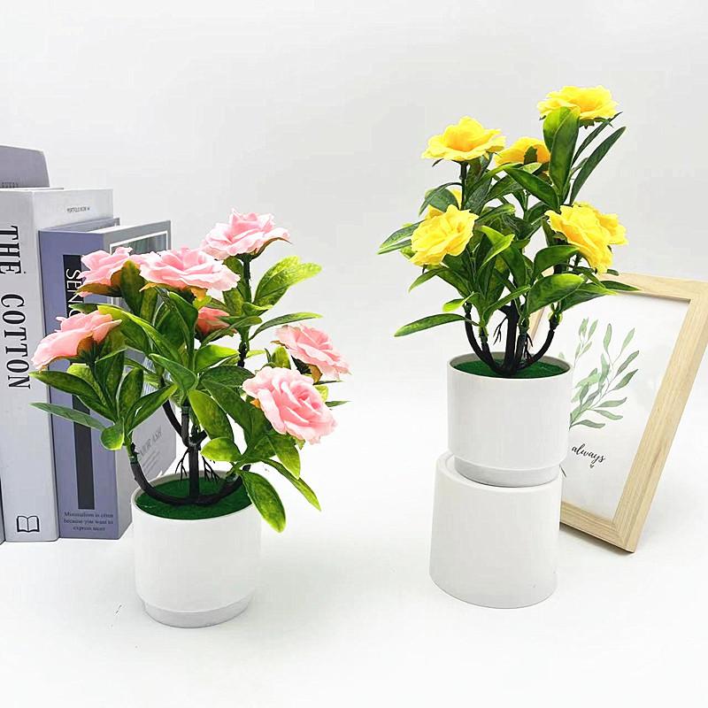 Rose Bouquet Artificial Plant For Home Decor And Wedding Gifts With Realistic Plastic Flowers