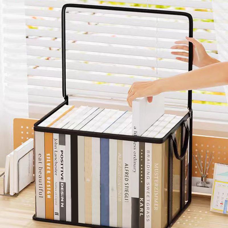 Toys Organization Student Book Storage Bag Large Capacity Foldable Portable Storage Box Transparent Dustproof Waterproof Clothes