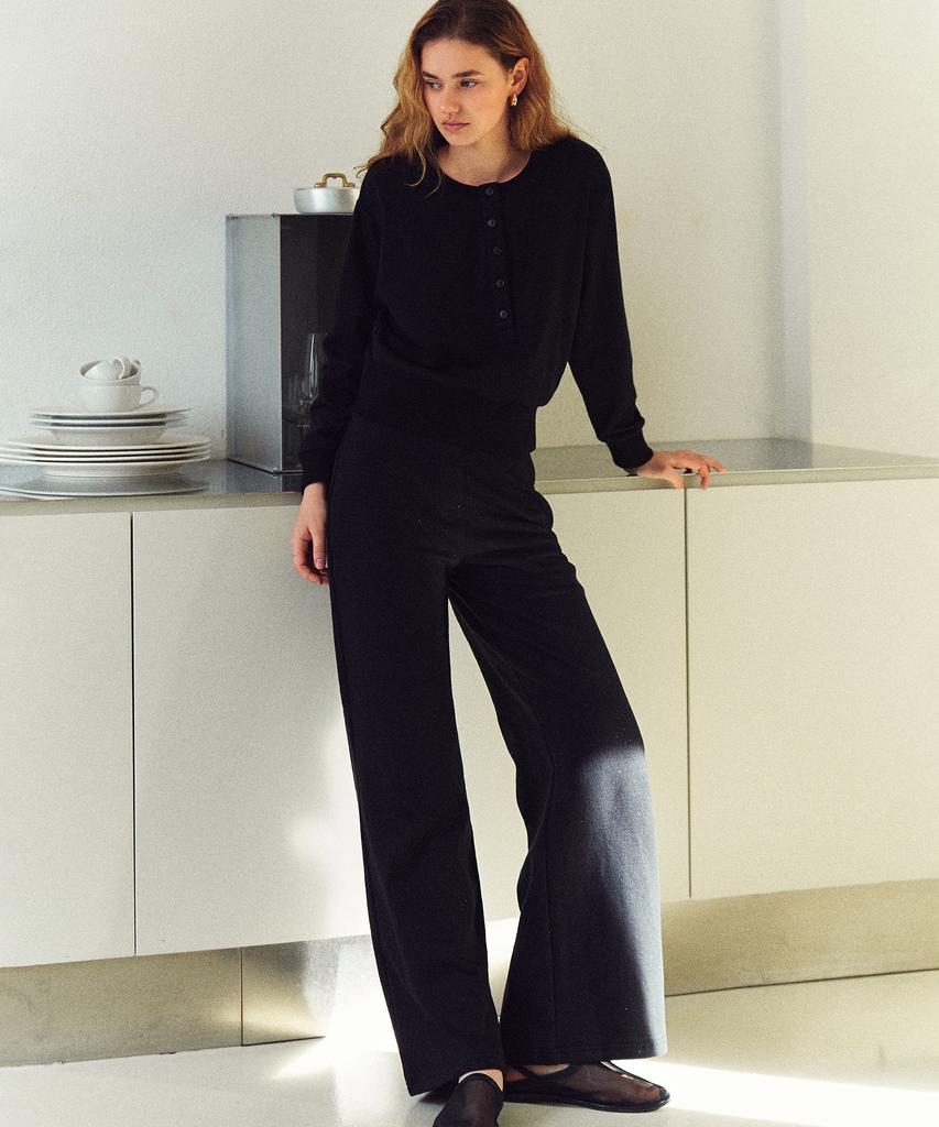 LETTRE DE LE TOILE Everyday Glitter Wide Leg Pants (Black)