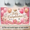 Födelsedagsfest Banner, Polyester Bakgrundsdekor för Hemrumsvägg och Rekvisita
