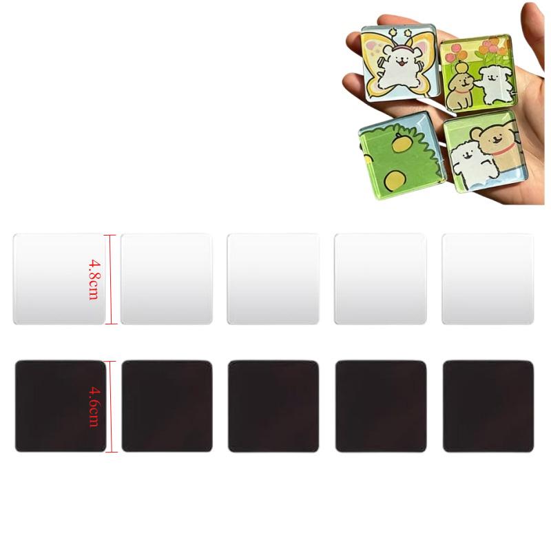 Diy Fridge Magnets Kit Acrylic Blank Refrigerator Magnets With Adhesive Backing Ferrite Magnets For Craft Household Workspace Decoration