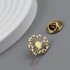 New Dandelion Men's Lapel Pin, Stainless Steel Gold-plated Badge, Punk Style Suit Accessories Black Brooch, Gift for Father