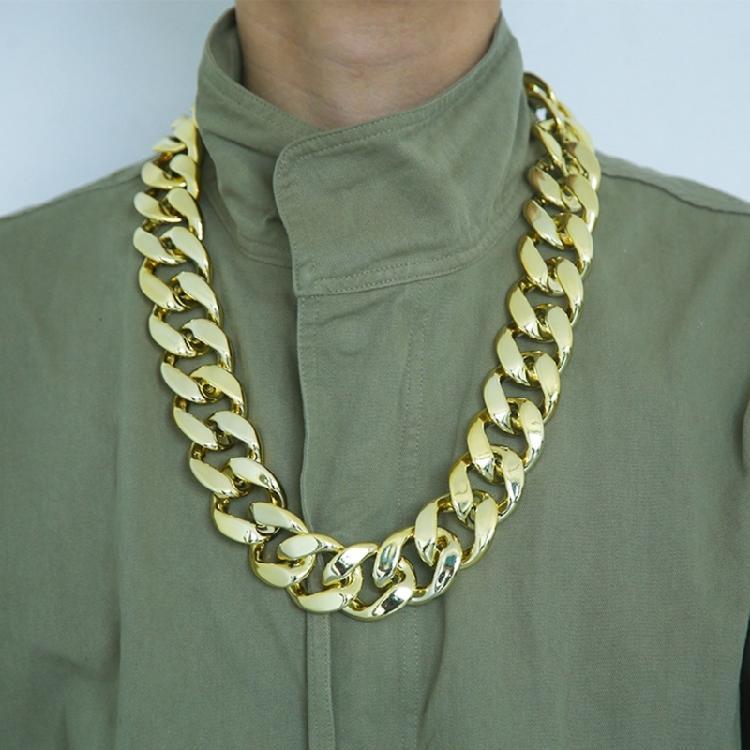 Big Chunky Necklace Rapper Fake Gold Chain Costume Performance Props Jewelry