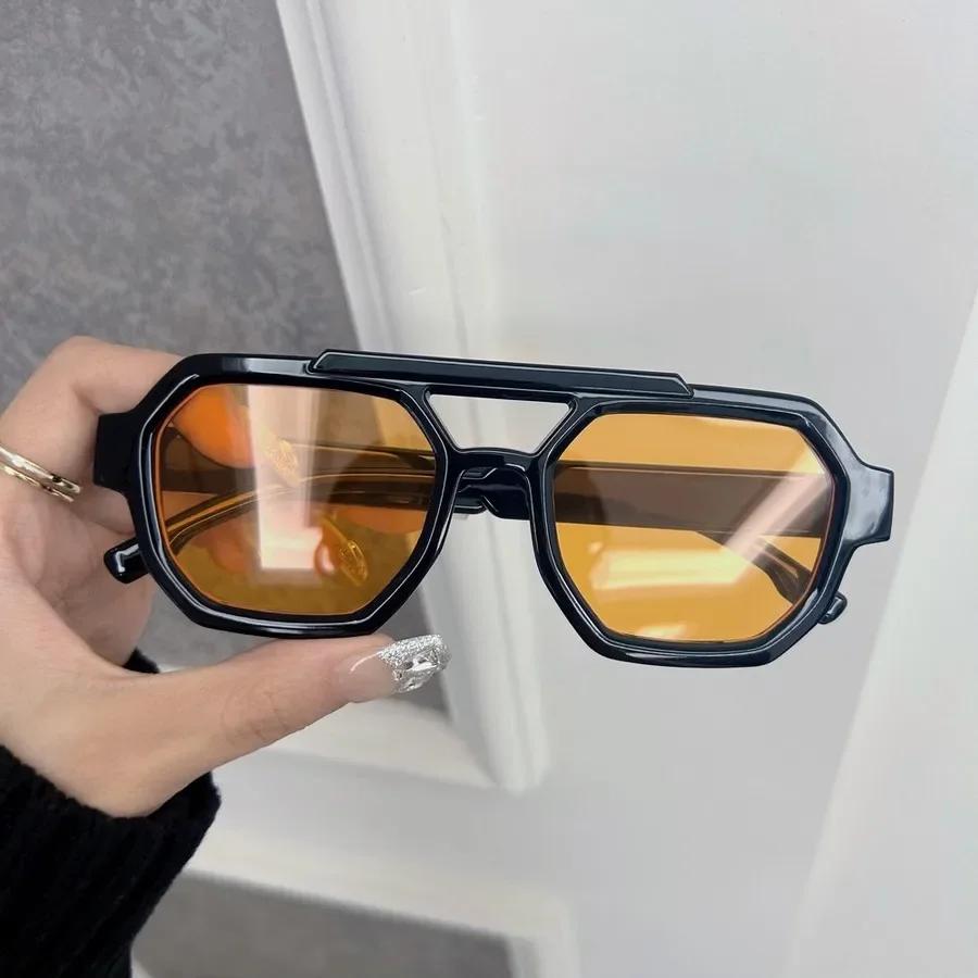 Designer Square Sunglasses Female Male Comfortable Ocean Color Sun Eyewear Female Male Mirror Fashionable Big Oculos De Sol