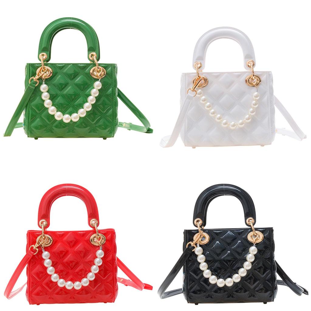 Summer Jelly Bag Designer Pvc Mini Shoulder Purse With Quilted Pattern For Casual Wear