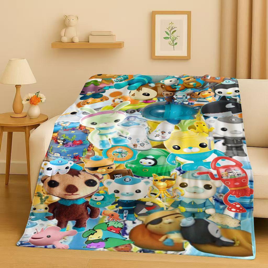 Cute Octonauts Barnacles Cartoon Flannel Blanket,Ultra Soft Warm Plush Throw for Home Bedroom Bed Sofa Cover Office Travel Kid