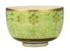Nakamaru "Kutani Ware" Matcha Bowl, White Grain Tessen Light Green, K9-874